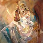 Anna Razumovskaya Wall Art - Romance with a Violin